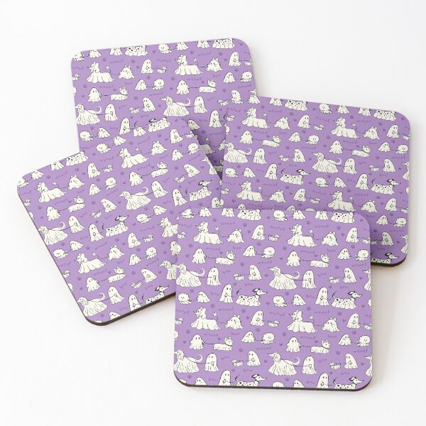 Item preview, Halloween Dog Walking Ghosts Purple designed and sold by EmiBeeBuzz.