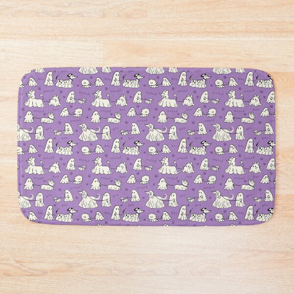 Item preview, Halloween Dog Walking Ghosts Purple designed and sold by EmiBeeBuzz.