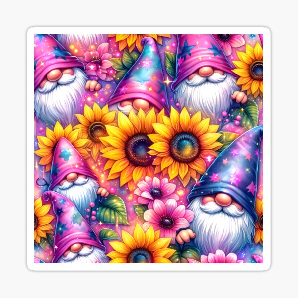 Item preview, Colorful Gnome and Sunflower Pattern designed and sold by clipify.