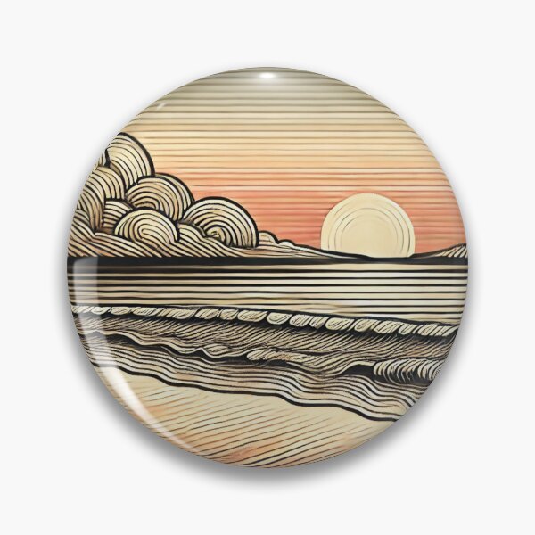 Item preview, Shoreline Serenity: An Artistic Beachscape with Elegant Lines and Borders designed and sold by Mjonkey.