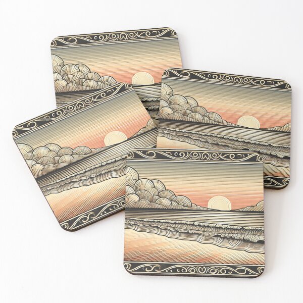 Item preview, Shoreline Serenity: An Artistic Beachscape with Elegant Lines and Borders designed and sold by Mjonkey.
