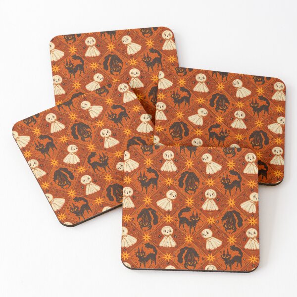 Item preview, Antique Halloween Ghost & Black Cats Harlequin designed and sold by EmiBeeBuzz.