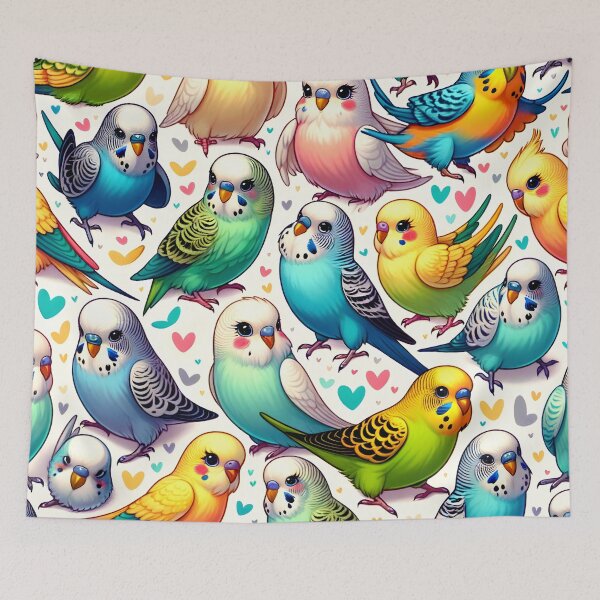 Item preview, Cute Budgie Bird Pattern designed and sold by clipify.