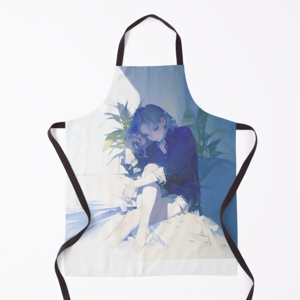 Item preview, Pensive Anime Girl in Blue-Toned Artwork designed and sold by KazyWeeb.