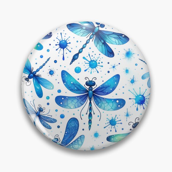 Item preview, Dragonflies Blue Ink Pattern designed and sold by clipify.
