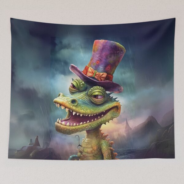 Item preview, Dapper Alligator in a Top Hat designed and sold by Sillytoe.