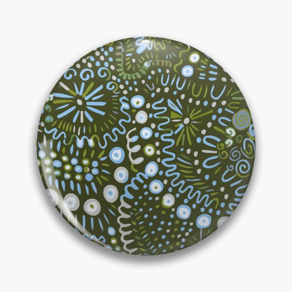 Item preview, Abstract textured bohemian tangle wonky organic rusticblue green white designed and sold by FrancesPoff.