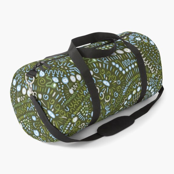 Item preview, Abstract textured bohemian tangle wonky organic rusticblue green white designed and sold by FrancesPoff.