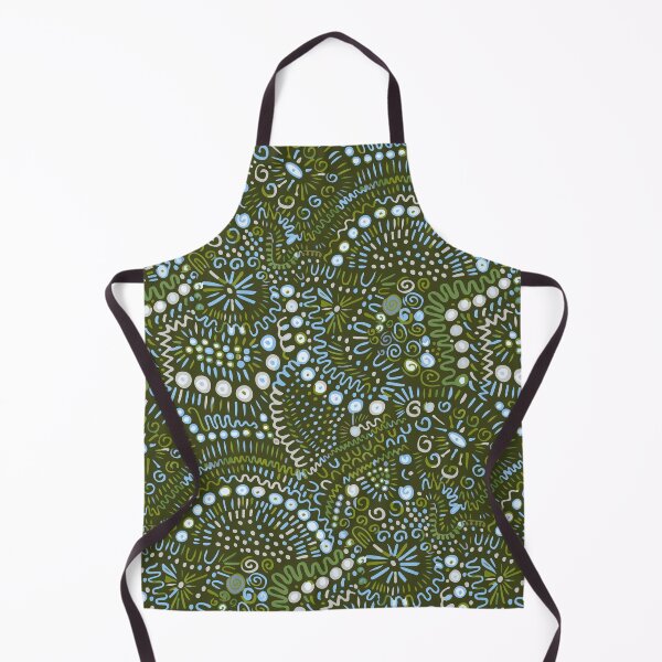 Item preview, Abstract textured bohemian tangle wonky organic rusticblue green white designed and sold by FrancesPoff.