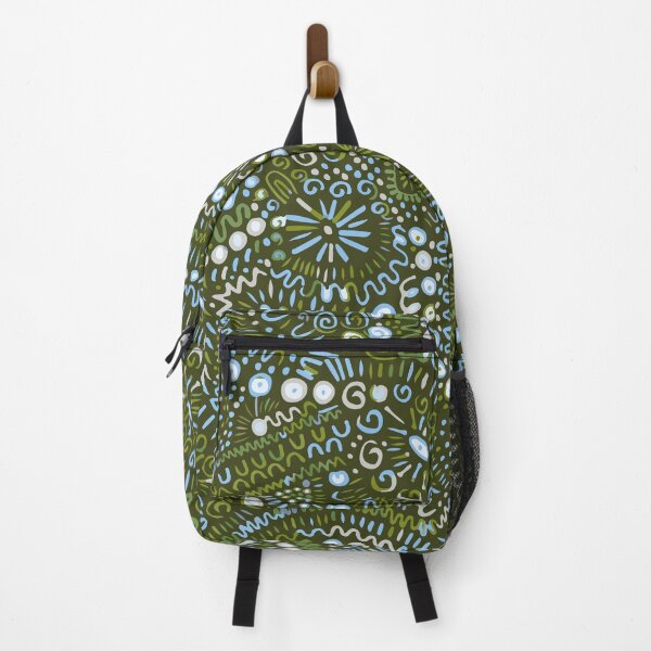 Item preview, Abstract textured bohemian tangle wonky organic rusticblue green white designed and sold by FrancesPoff.