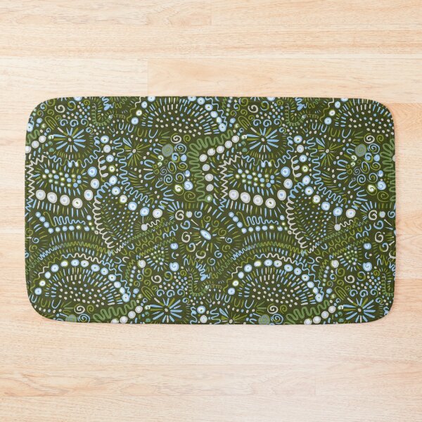 Item preview, Abstract textured bohemian tangle wonky organic rusticblue green white designed and sold by FrancesPoff.