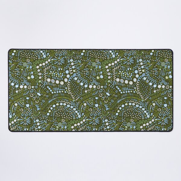 Item preview, Abstract textured bohemian tangle wonky organic rusticblue green white designed and sold by FrancesPoff.