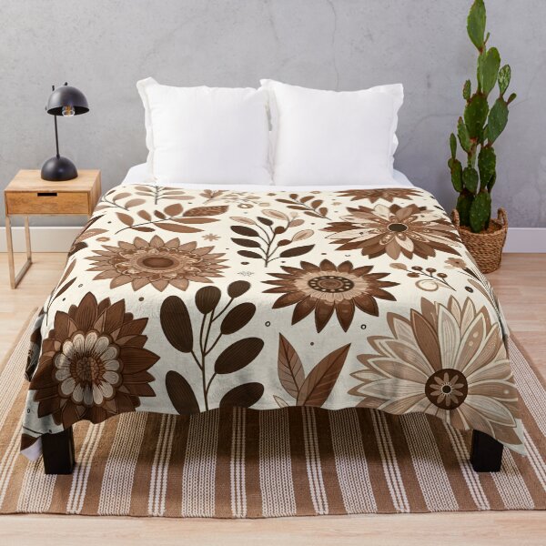Item preview, Boho Brown Flower Pattern designed and sold by clipify.