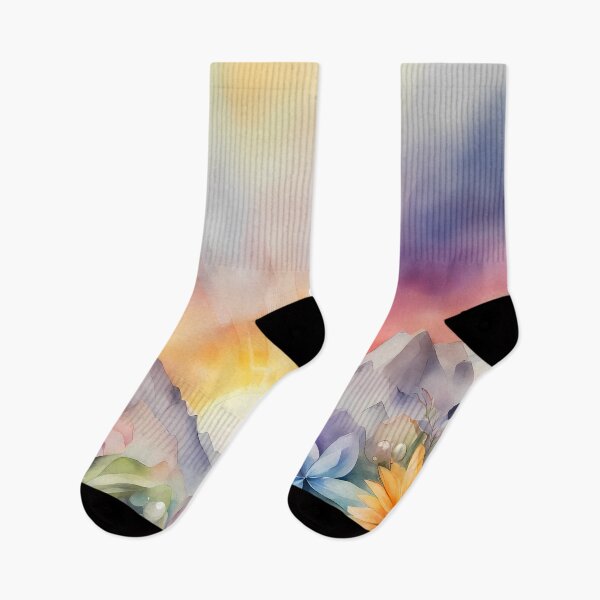 Item preview, Rainbow Sunrise in Mountains designed and sold by CalmnessbyChoice.
