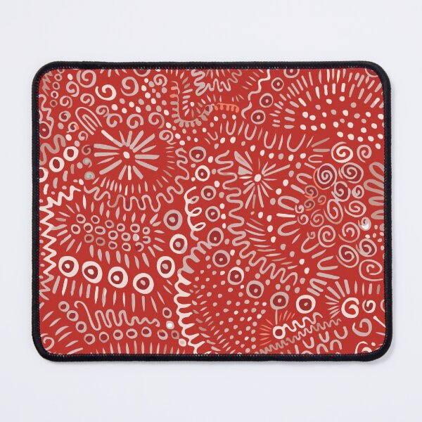 Item preview, Abstract textured bohemian tangle wonky organic rustic red and white designed and sold by FrancesPoff.
