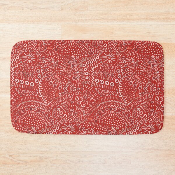 Item preview, Abstract textured bohemian tangle wonky organic rustic red and white designed and sold by FrancesPoff.