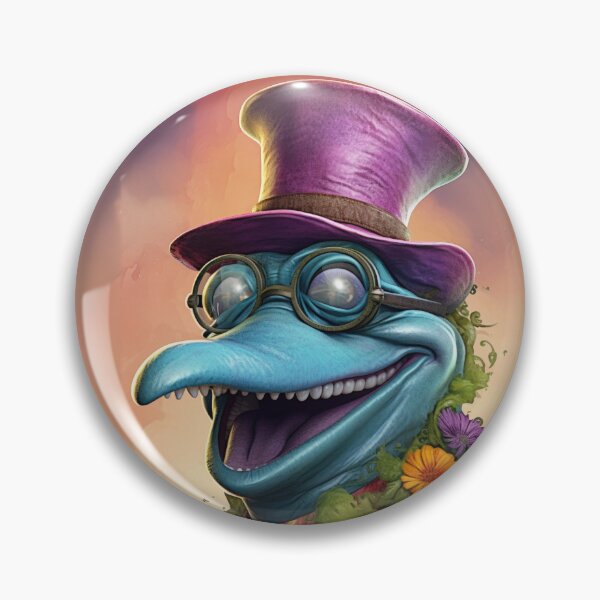 Item preview, Smiling Dolphin with Purple Hat designed and sold by Sillytoe.