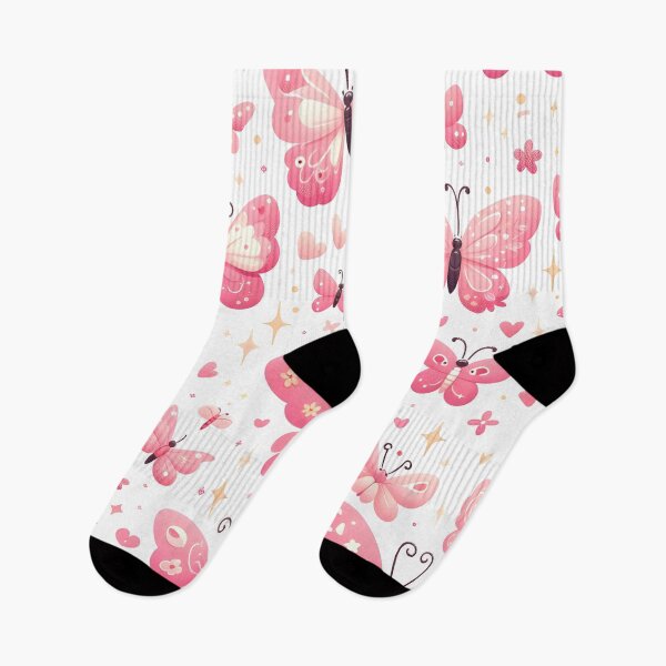 Artikelvorschau, Niedliches rosa Schmetterlingsmuster entworfen und verkauft von clipify.