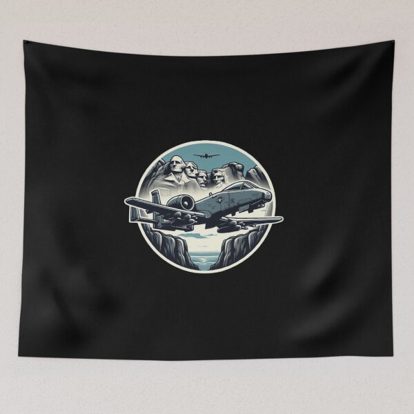 Item preview, A-10 warthog flying over Mount Rushmore valley  designed and sold by BeztProductz.