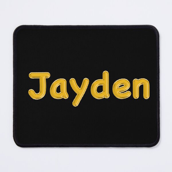 Artikelvorschau, Golden Balloon Jayden Namensschild (Schwarz) entworfen und verkauft von NormadWorld.