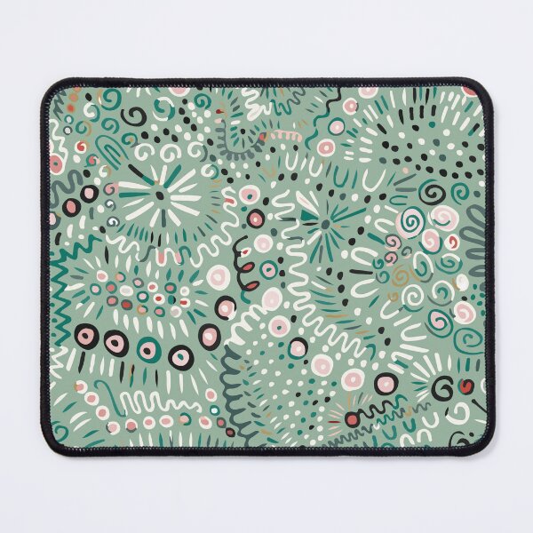 Item preview, Abstract textured bohemian tangle wonky organic rustic teal pink designed and sold by FrancesPoff.