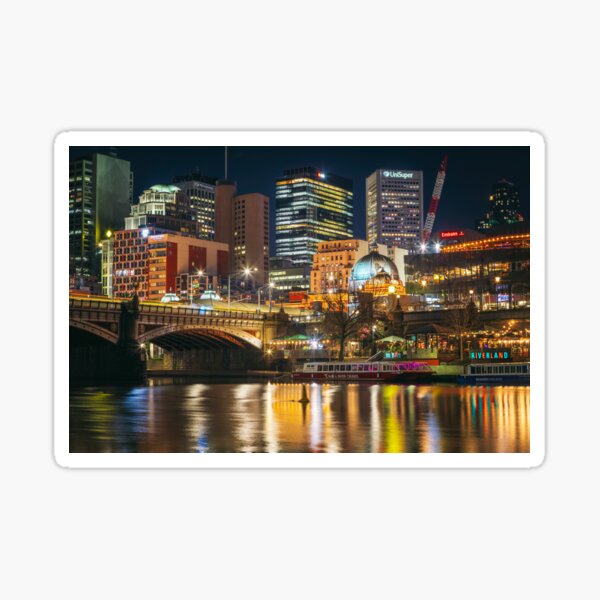 Beautiful Winters Evening Cityscape Melbourne Sticker