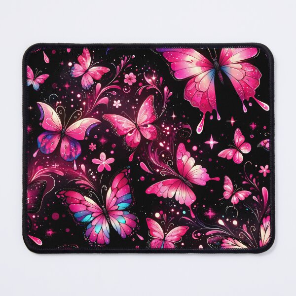 Artikelvorschau, Glitzernde Schmetterlinge in Neonpink entworfen und verkauft von clipify.