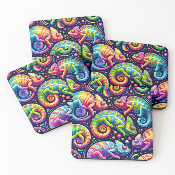Item preview, Rainbow Chameleons Pattern designed and sold by clipify.