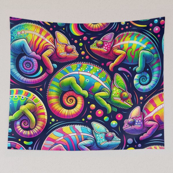 Item preview, Rainbow Chameleons Pattern designed and sold by clipify.