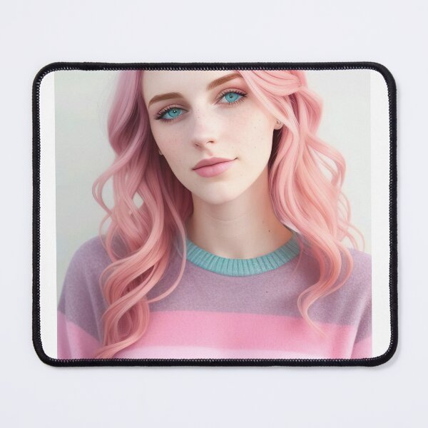 Item preview, Beautiful pink hair girl with deep blue eyes designed and sold by KinkyGear.