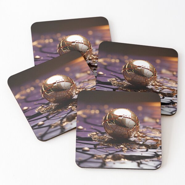 Item preview, Geometric - Spheres Gold and Purple designed and sold by KootenayDesigns.