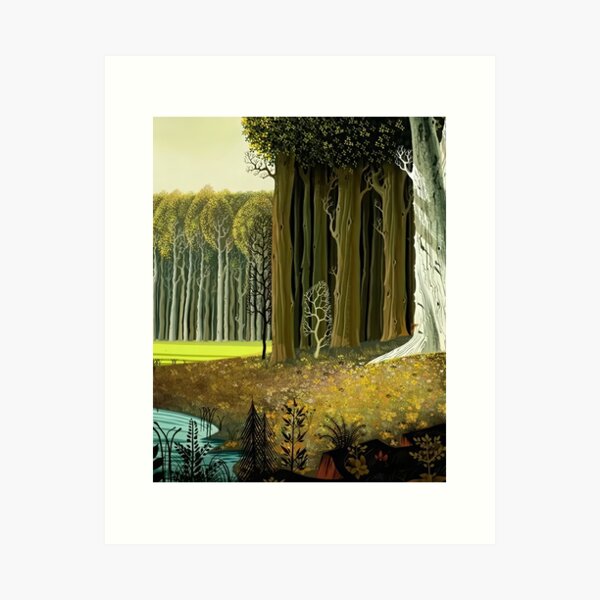 Item preview, Eyvind Earle, 1916-2000 United States, Original Paintings by Eyvind Earle, Eyvind Earle Magic Realism designed and sold by J-Oua.