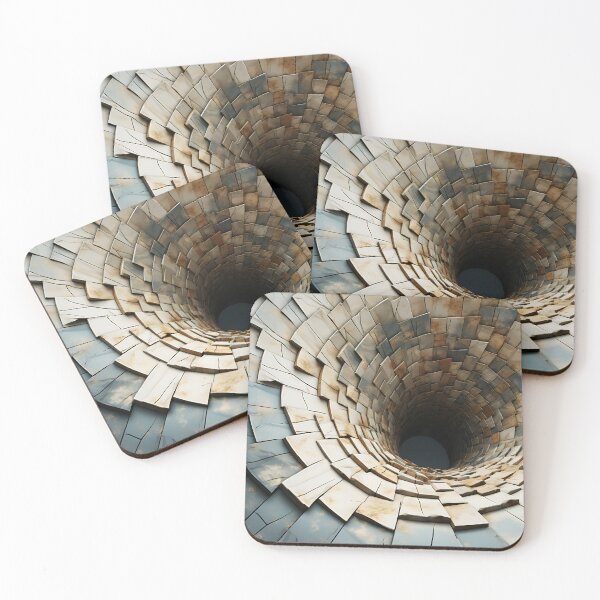 Item preview, Geometric - Tunnel Beige and Cyan designed and sold by KootenayDesigns.
