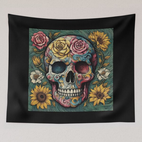 Item preview, Skull Flower - Van goh inspired 2 designed and sold by JopangStyles.