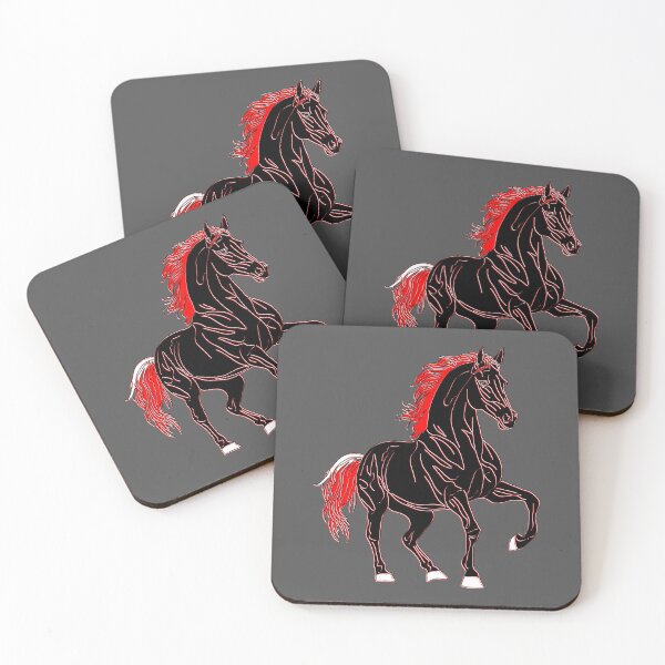 Item preview, Dynamic Black and Red Horse Illustration designed and sold by 4rpixs.