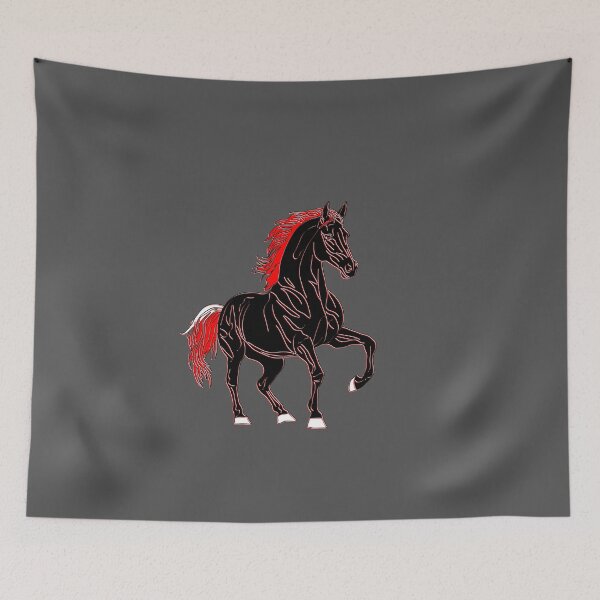 Item preview, Dynamic Black and Red Horse Illustration designed and sold by 4rpixs.