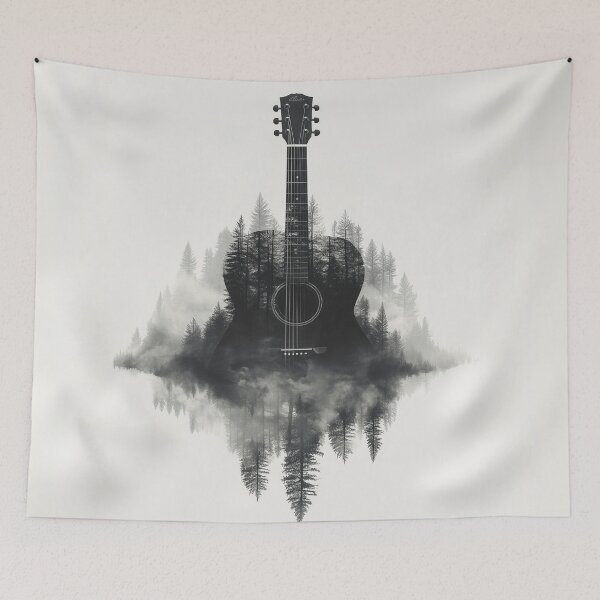 Item preview, Acoustic guitar entwined with trees, symbolizing nature’s harmony. designed and sold by gut2000.