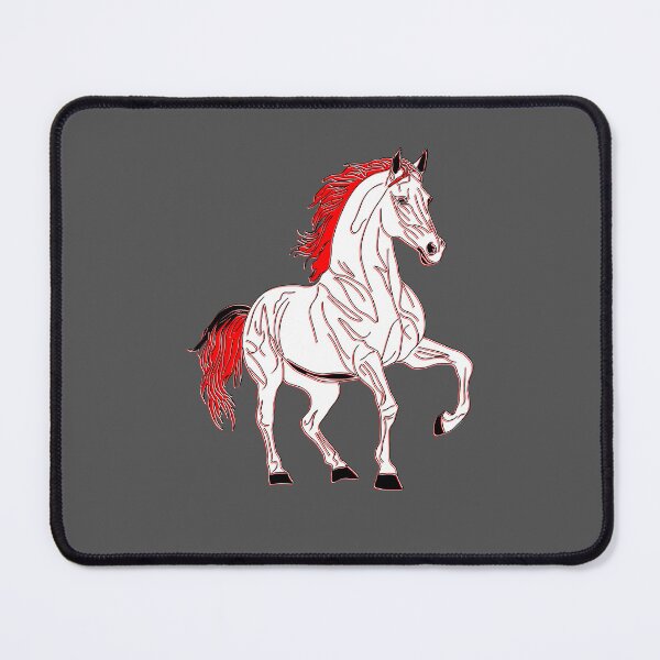 Item preview, Dynamic white and Red Horse Illustration designed and sold by 4rpixs.