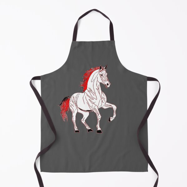 Item preview, Dynamic white and Red Horse Illustration designed and sold by 4rpixs.