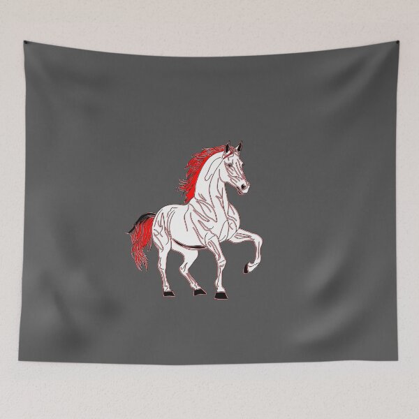 Item preview, Dynamic white and Red Horse Illustration designed and sold by 4rpixs.