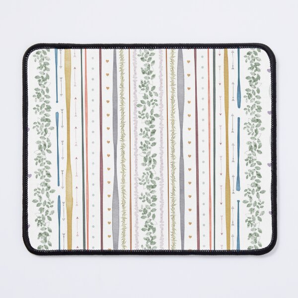 Item preview, Pretty pastel leaves and stripes print designed and sold by Blankcanvasbym.