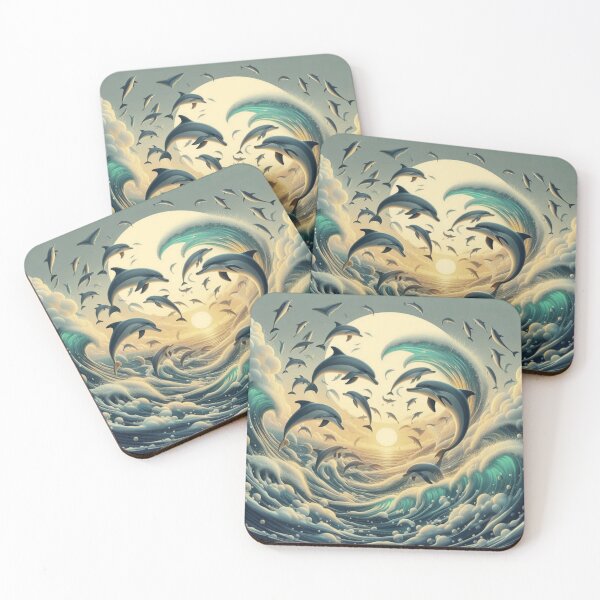 Item preview, Multiple Dolphins Jumping Out of the Sea Pattern designed and sold by choder61.