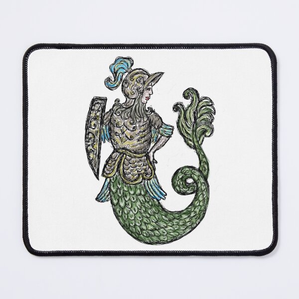 Item preview, Medieval Creature Meme - Warrior Mermaid designed and sold by VintageManiac.