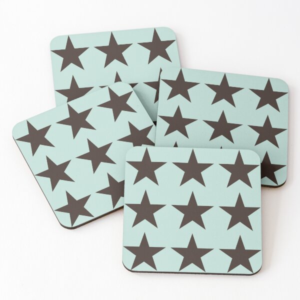 Item preview, Large DARK CHOCOLATE BROWN and MINT GREEN STARS  designed and sold by RachelMacht.