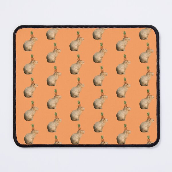 Item preview, Capybara with Pineapple on Head Orange Background designed and sold by GeekyGirlsGarb.
