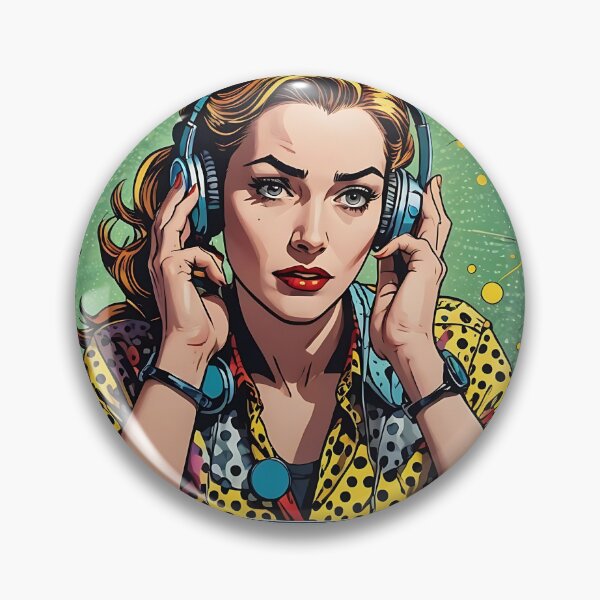 Item preview, Tech Overload: Pop Art Woman Under Stress designed and sold by daila70.