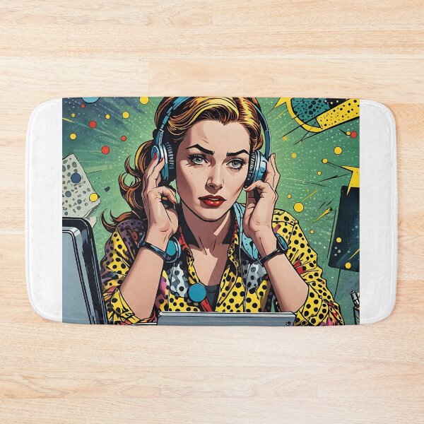 Item preview, Tech Overload: Pop Art Woman Under Stress designed and sold by daila70.