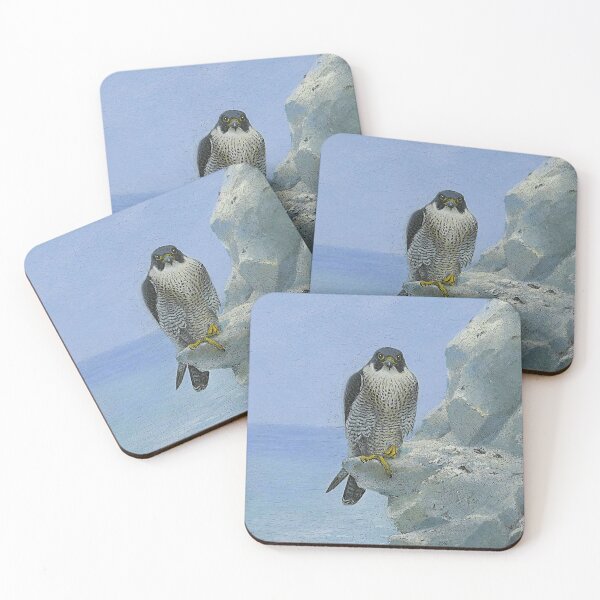 Item preview, 1896 a peregrine falcon on a chalk cliff | portrait wilderness oil on canvas painting print | by George Edward Lodge designed and sold by Jéanpaul  Ferro.