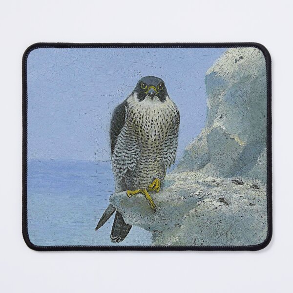 Item preview, 1896 a peregrine falcon on a chalk cliff | portrait wilderness oil on canvas painting print | by George Edward Lodge designed and sold by Jéanpaul  Ferro.