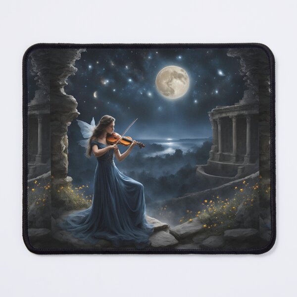 Item preview, Moonlit Melody: Beautiful Angel Fairy Violinist Fairy Under a Starry Sky designed and sold by Meta2Physical.